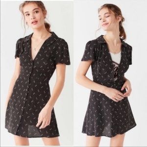 Urban Outfitters UO Black and White Floral Mini Dress